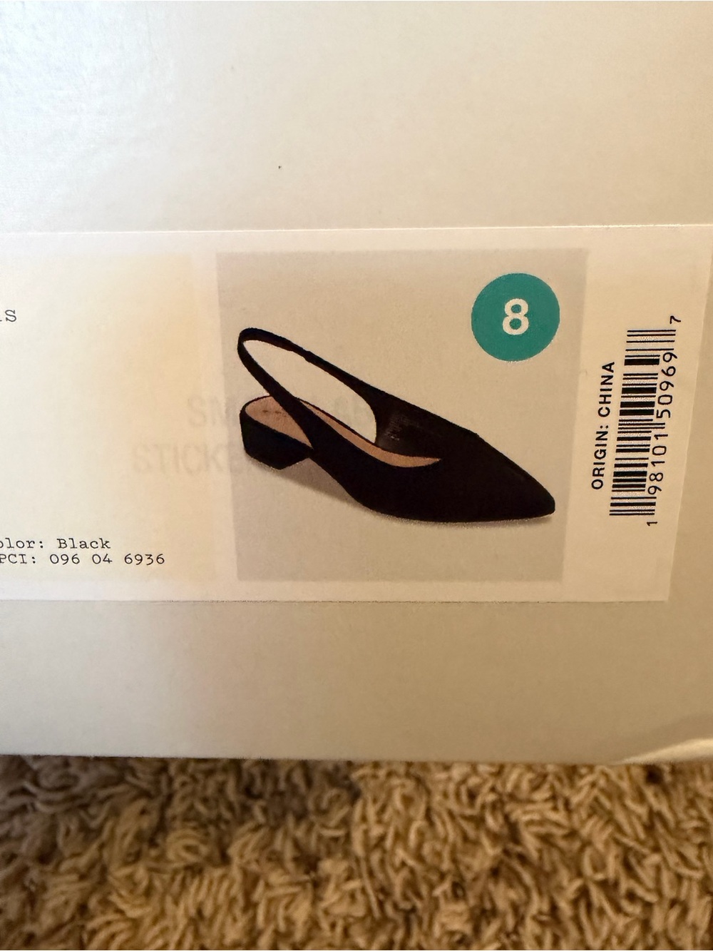 Black Slingback Pointed Toe Low Block Heel - Women